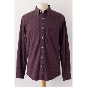 Member's Mark Men's M Button Down Cotton Poplin Shirt Plaid Preppy Old Money 90s